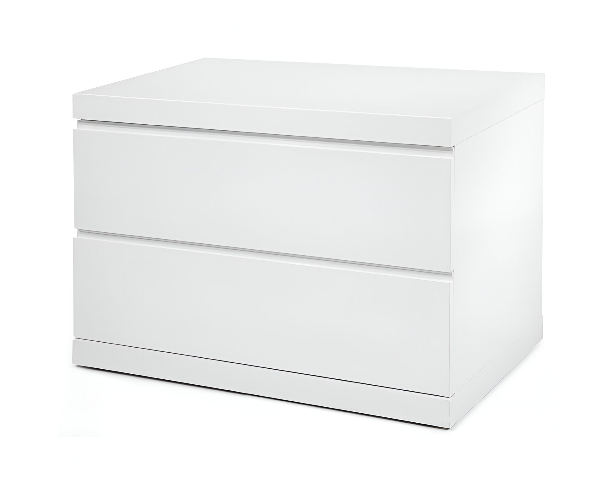 20" White Wood Two Drawer Nightstand-Nightstands & Bedside Tables-DECOROLALA