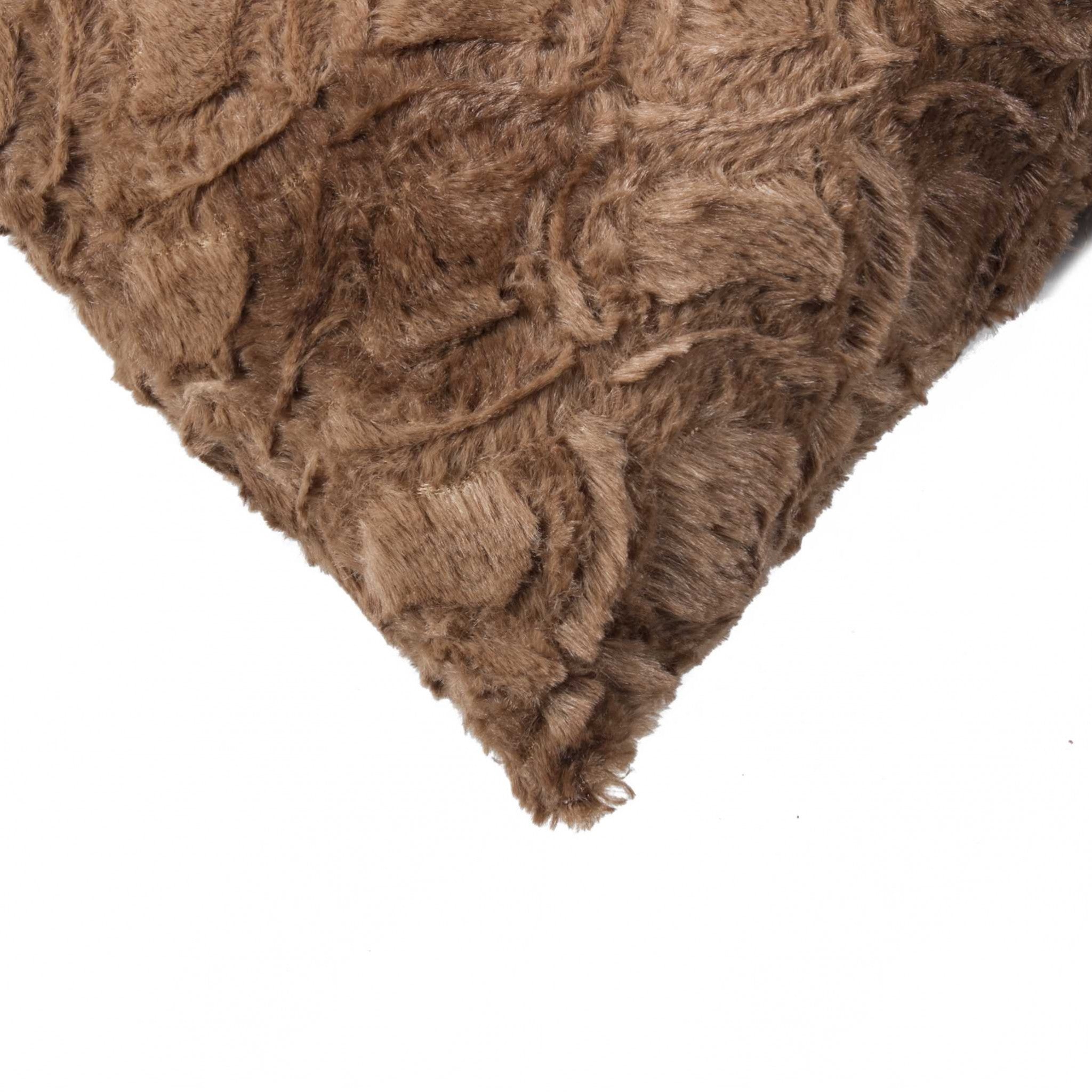 20" X 20" X 5" Acrylic Plush Polyester Polyfill Brown 2 Pack Pillow-Accent Throw Pillows-DECOROLALA