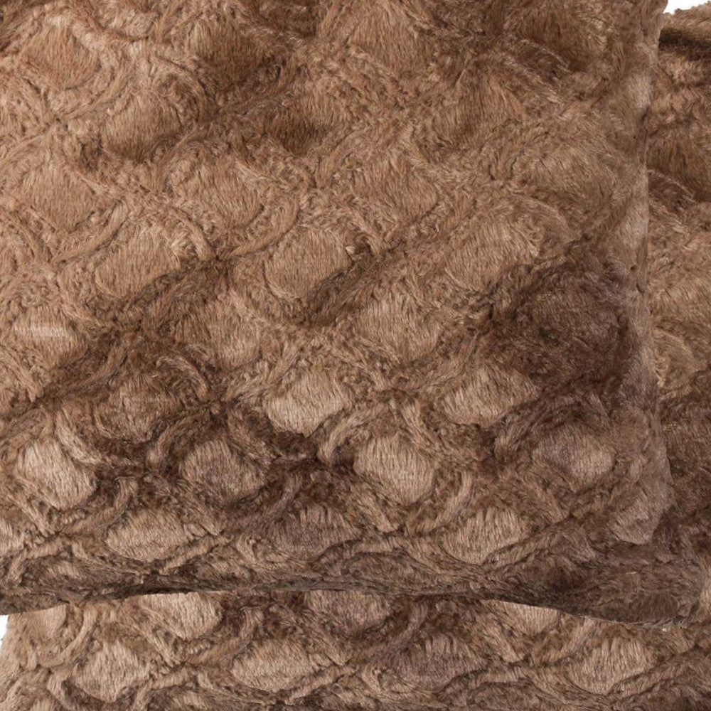 20" X 20" X 5" Acrylic Plush Polyester Polyfill Brown 2 Pack Pillow-Accent Throw Pillows-DECOROLALA