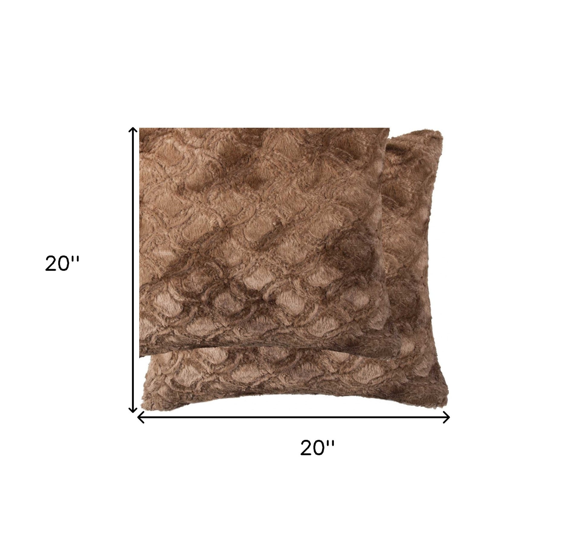 20" X 20" X 5" Acrylic Plush Polyester Polyfill Brown 2 Pack Pillow-Accent Throw Pillows-DECOROLALA