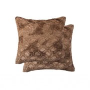 20" X 20" X 5" Acrylic Plush Polyester Polyfill Brown 2 Pack Pillow-Accent Throw Pillows-DECOROLALA