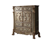 20" X 43" X 55" Gold Patina Bone Wood Poly Resin Chest-Dressers-DECOROLALA