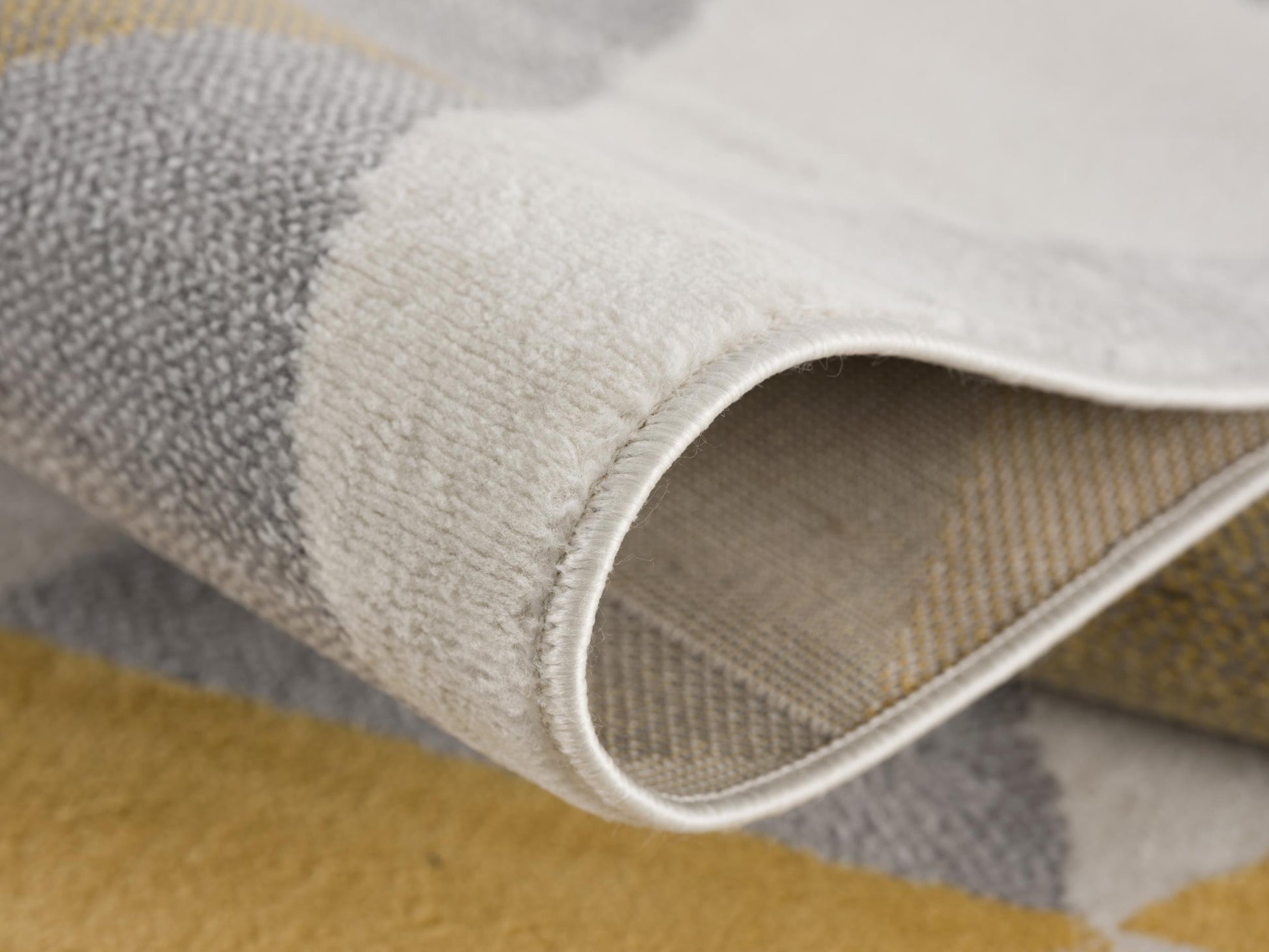 20' Yellow And Ivory Geometric Runner Rug-Area Rugs-DECOROLALA