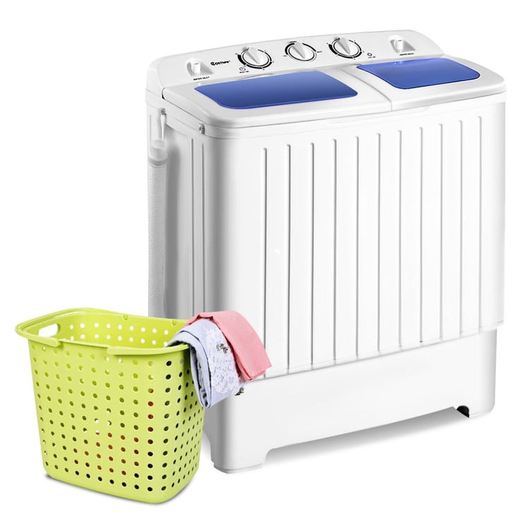 20 lbs Compact Twin Tub Washing Machine for Home-Washing Machines-DECOROLALA