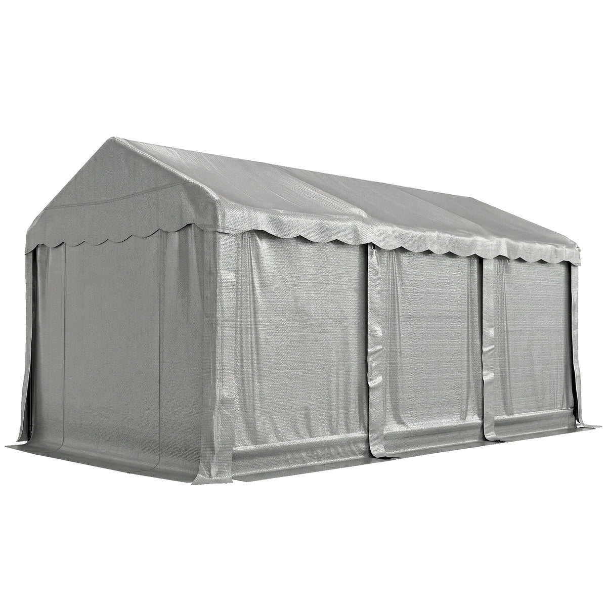 20' x 10' Portable Storage Shed Tent - Light Grey PE Metal Frame-Patio & Garden > Lawn & Garden > Sheds > Portable Shed-DECOROLALA
