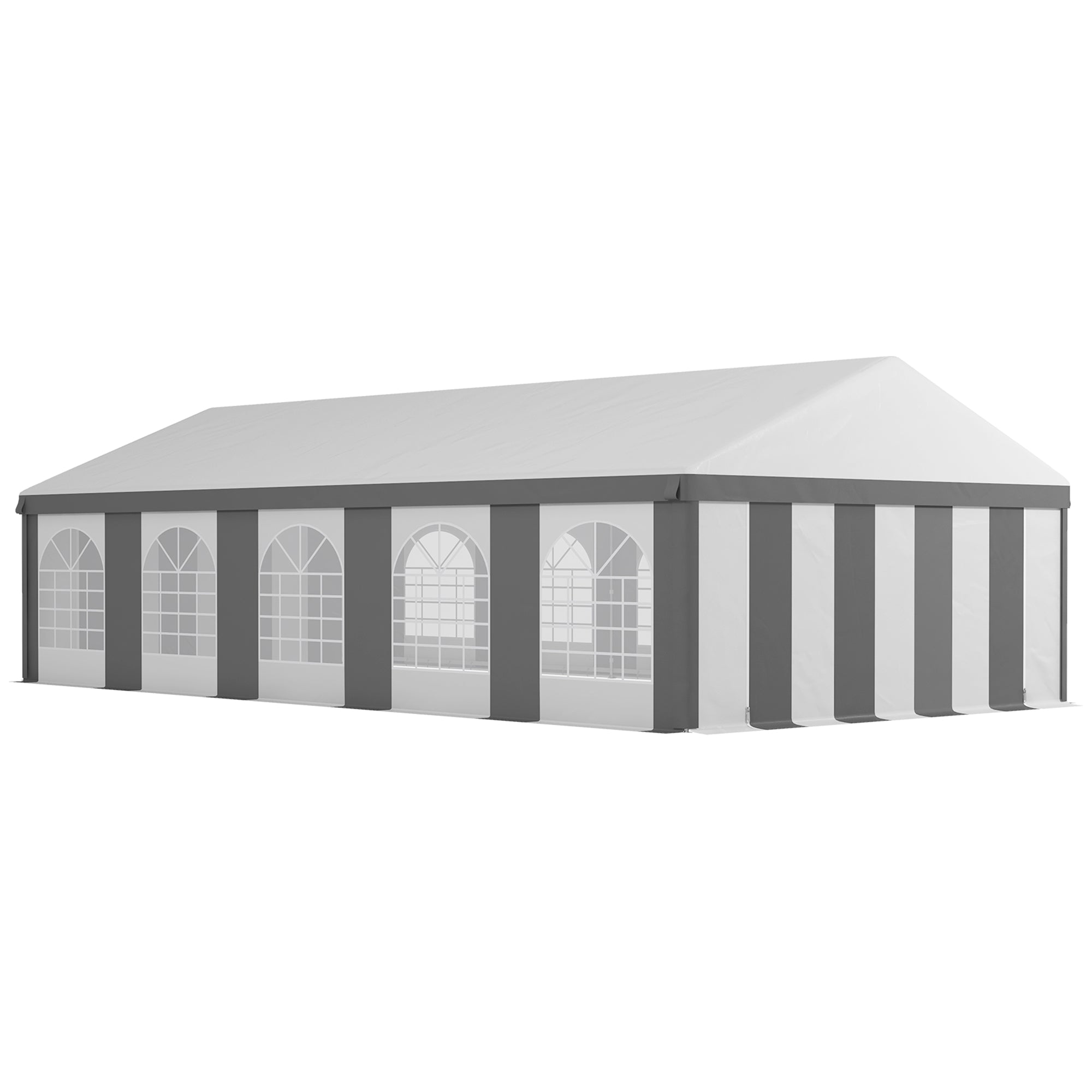 20' x 33' Heavy Duty Party Tent & Carport - Grey PE Steel-Patio & Garden > Wedding & Events Tents > Canopy Tents-DECOROLALA