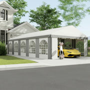 20' x 33' Heavy Duty Party Tent & Carport - Grey PE Steel-Patio & Garden > Wedding & Events Tents > Canopy Tents-DECOROLALA