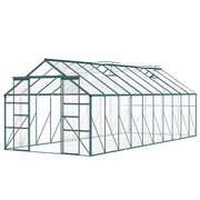 20' x 8' Aluminum Walk-in Garden Greenhouse - Green-DECOROLALA