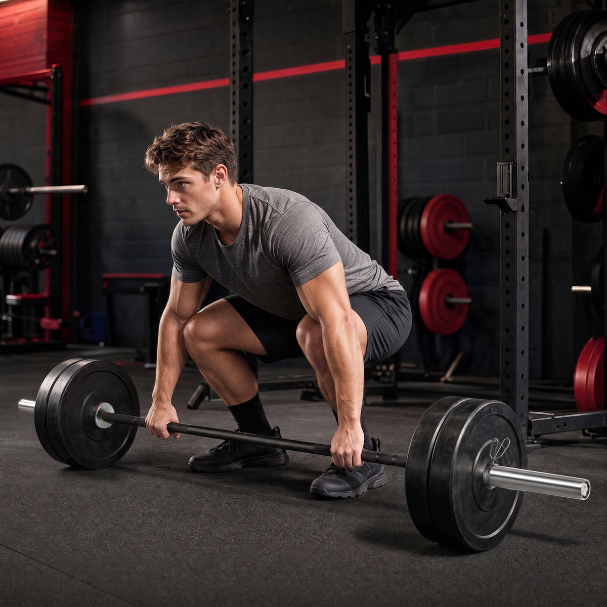 2000 lbs Weight Lifting 7FT Olympic Bar for Olympic Plates for Squats and Home Gym-Silver-Weight Lifting Benches, Racks & Bars-DECOROLALA