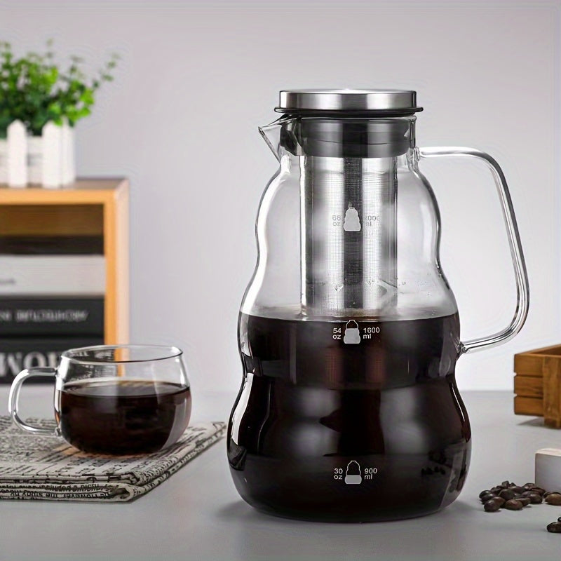 2000ml Glass Coffee Maker with Stainless Steel Filter-Coffee Maker-DECOROLALA