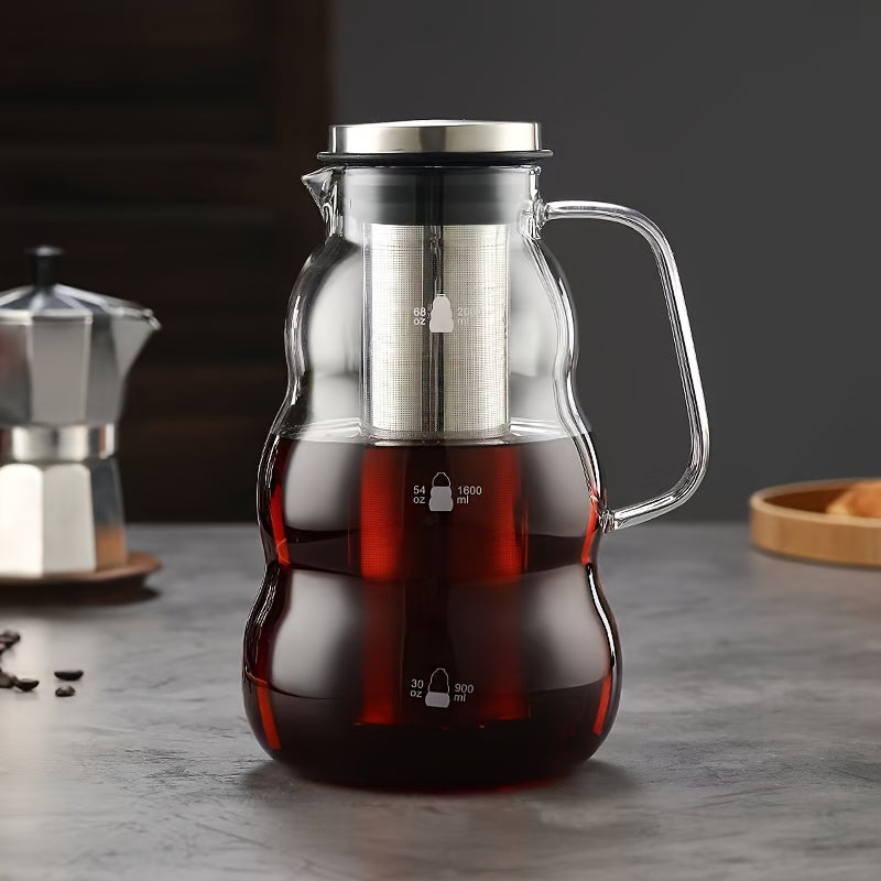2000ml Glass Coffee Maker with Stainless Steel Filter-Coffee Maker-DECOROLALA