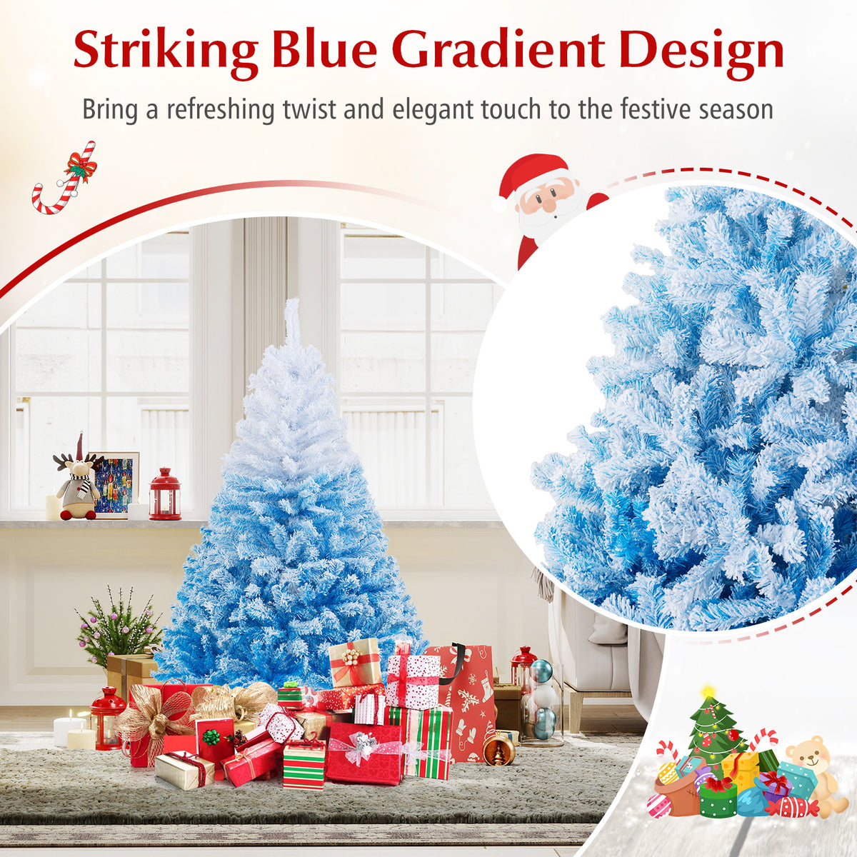 2025 New Artificial Christmas Tree with 456 Branch Tips and Folding Metal Stand-5FT-Christmas Trees-DECOROLALA