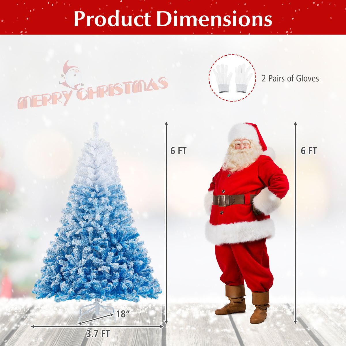 2025 New Artificial Christmas Tree with 456 Branch Tips and Folding Metal Stand-6FT-Christmas Trees-DECOROLALA