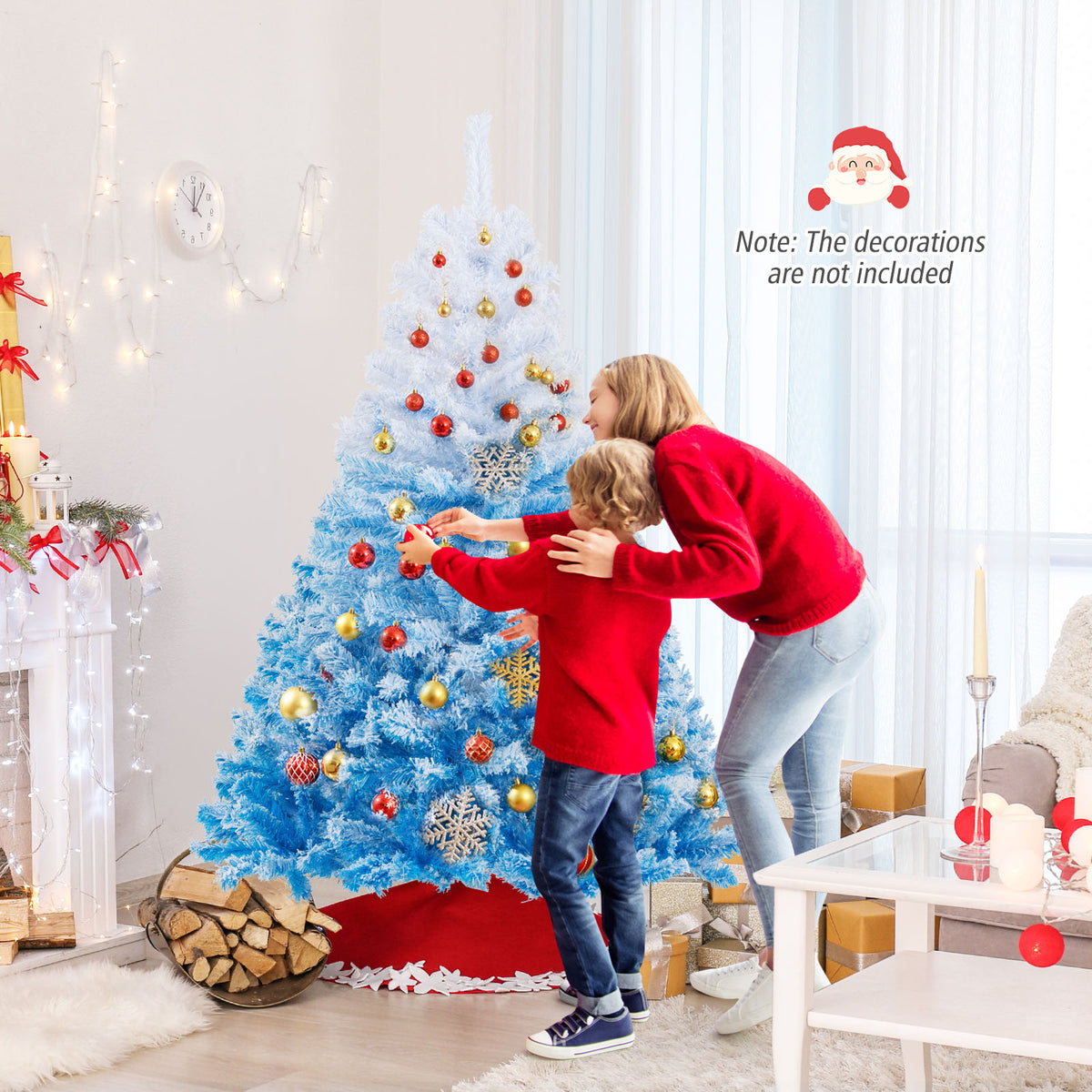 2025 New Artificial Christmas Tree with 456 Branch Tips and Folding Metal Stand-6FT-Christmas Trees-DECOROLALA