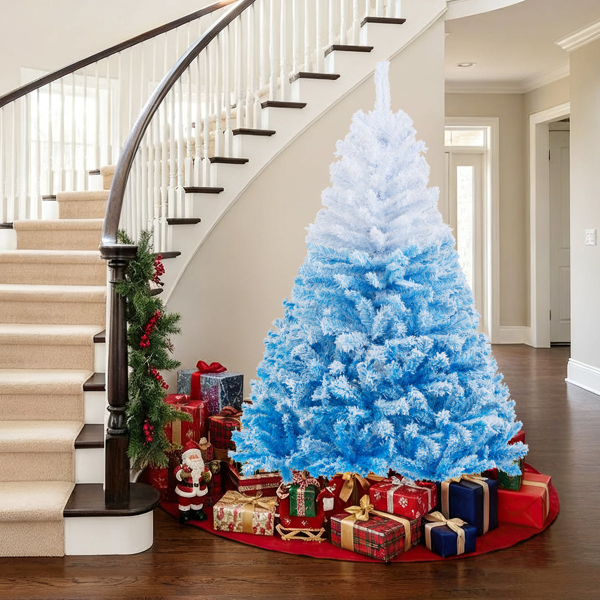 2025 New Artificial Christmas Tree with 456 Branch Tips and Folding Metal Stand-6FT-Christmas Trees-DECOROLALA