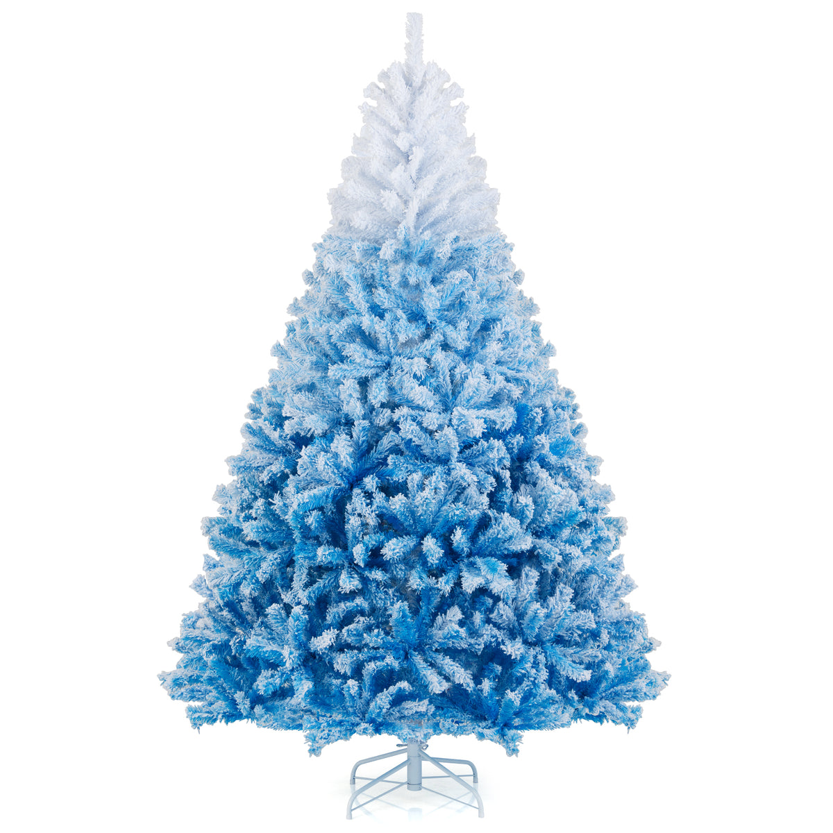 2025 New Artificial Christmas Tree with 456 Branch Tips and Folding Metal Stand-7FT-Christmas Trees-DECOROLALA