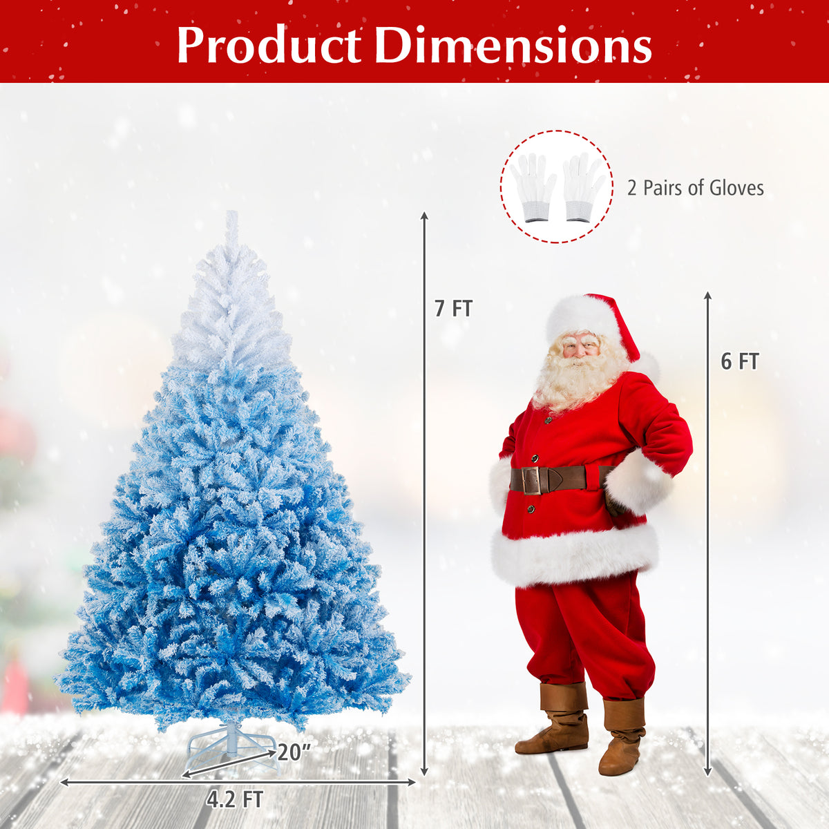 2025 New Artificial Christmas Tree with 456 Branch Tips and Folding Metal Stand-7FT-Christmas Trees-DECOROLALA