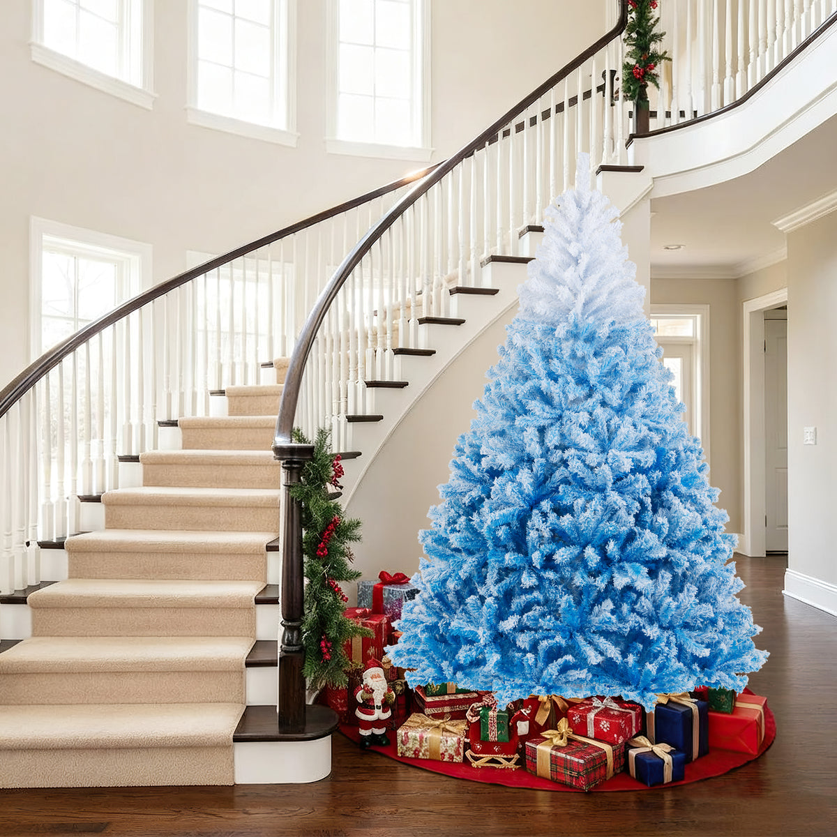 2025 New Artificial Christmas Tree with 456 Branch Tips and Folding Metal Stand-7FT-Christmas Trees-DECOROLALA