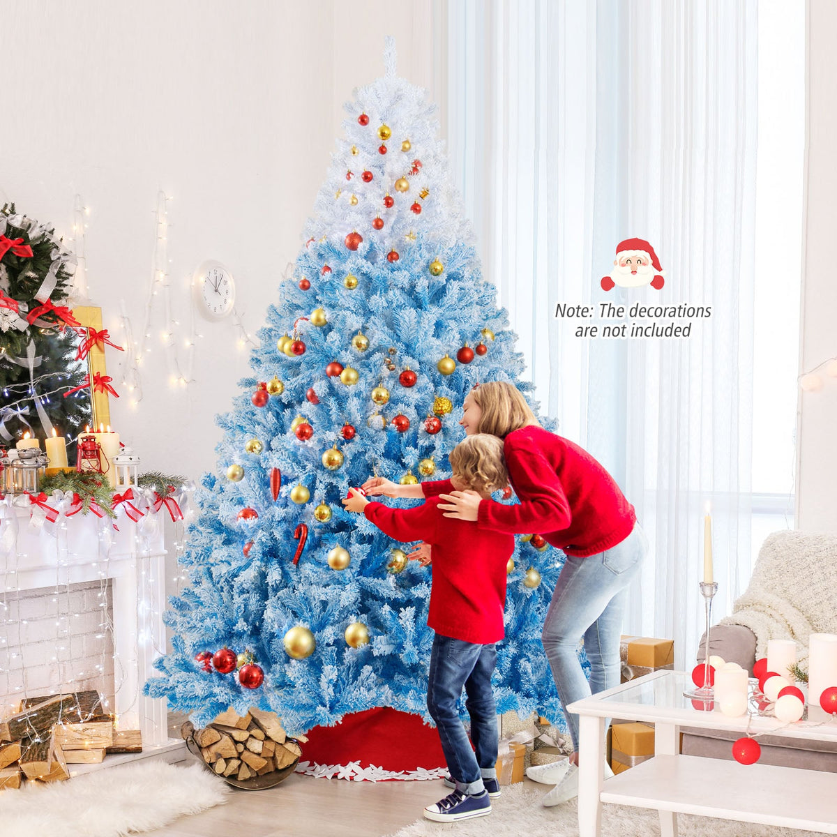 2025 New Artificial Christmas Tree with 456 Branch Tips and Folding Metal Stand-8FT-Christmas Trees-DECOROLALA