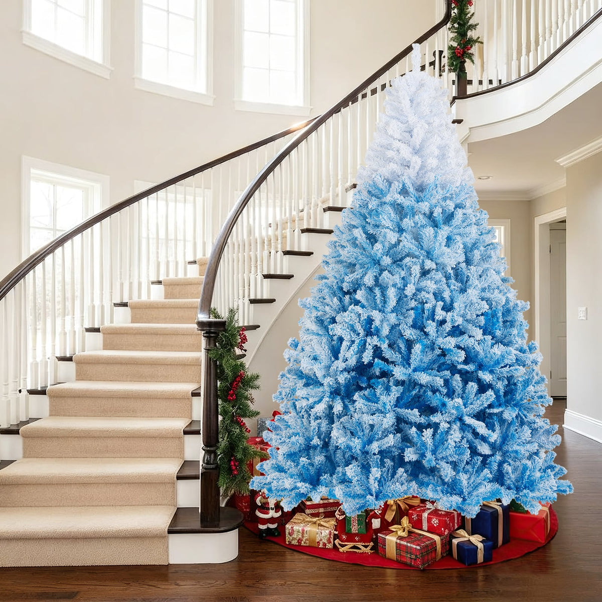 2025 New Artificial Christmas Tree with 456 Branch Tips and Folding Metal Stand-8FT-Christmas Trees-DECOROLALA