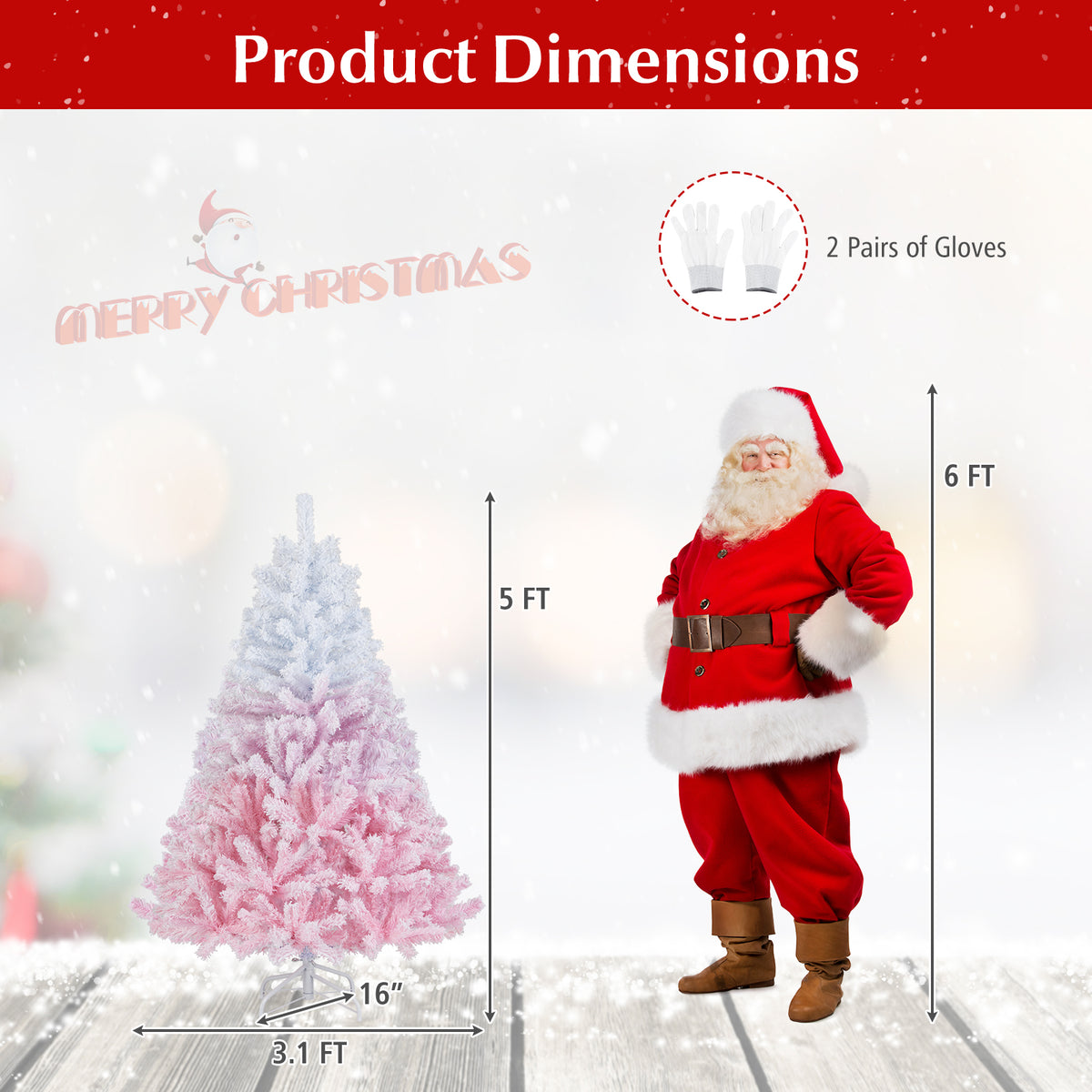 2025 New Artificial Christmas Tree with Folding Metal Stand and 456 Branch Tips-5FT-Christmas Trees-DECOROLALA