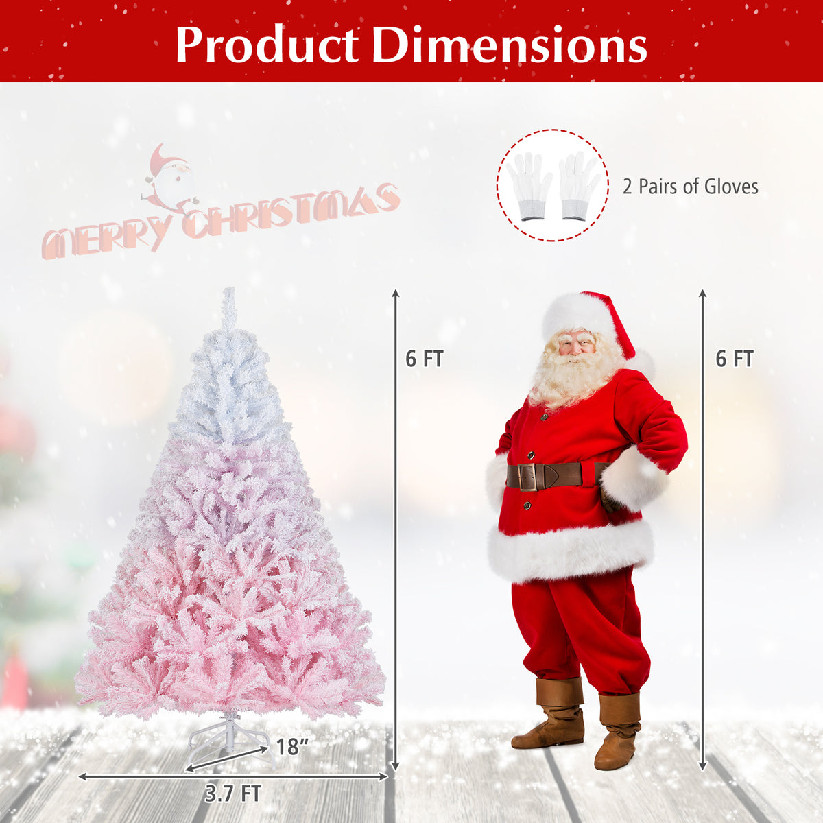 2025 New Artificial Christmas Tree with Folding Metal Stand and 456 Branch Tips-6FT-Christmas Trees-DECOROLALA
