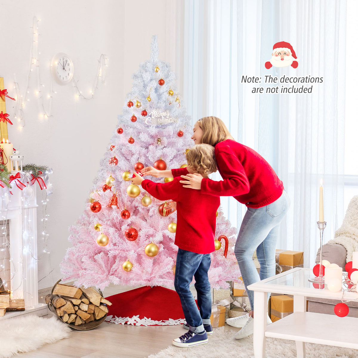 2025 New Artificial Christmas Tree with Folding Metal Stand and 456 Branch Tips-6FT-Christmas Trees-DECOROLALA