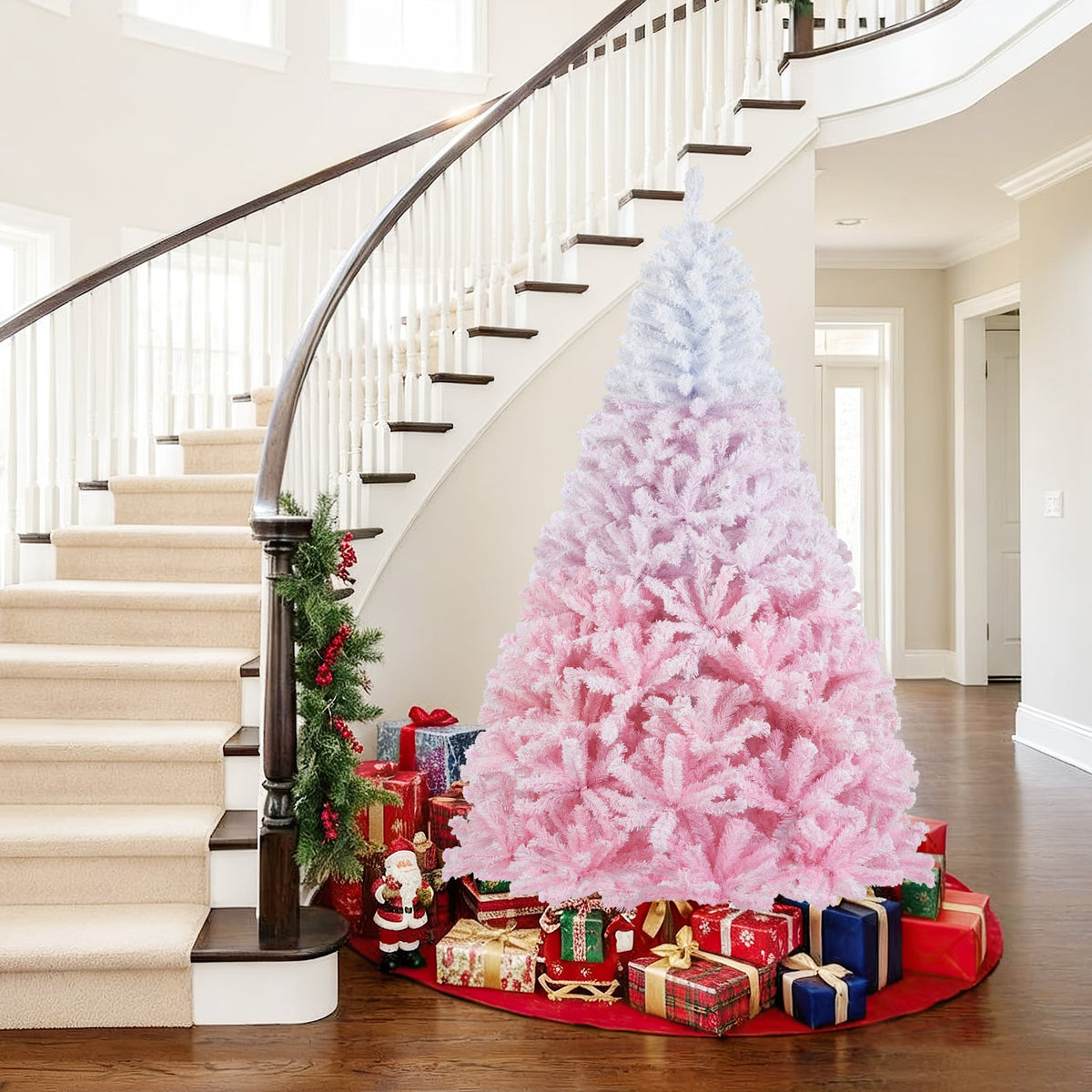 2025 New Artificial Christmas Tree with Folding Metal Stand and 456 Branch Tips-7FT-Christmas Trees-DECOROLALA