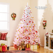 2025 New Artificial Christmas Tree with Folding Metal Stand and 456 Branch Tips-8 FT-Christmas Trees-DECOROLALA