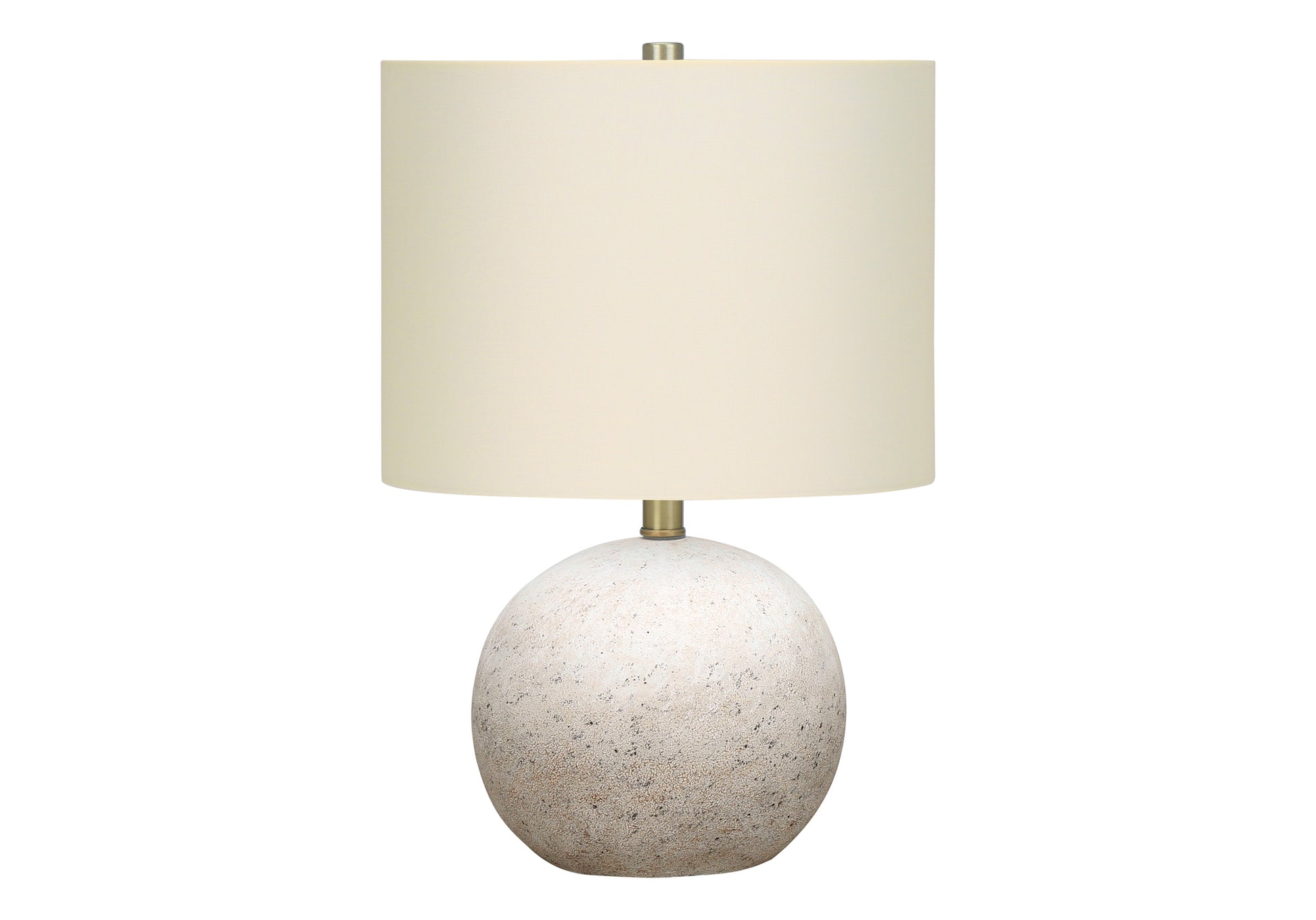 20"H Sphere Table Lamp Grey Concrete Base Ivory Shade-Lighting-DECOROLALA