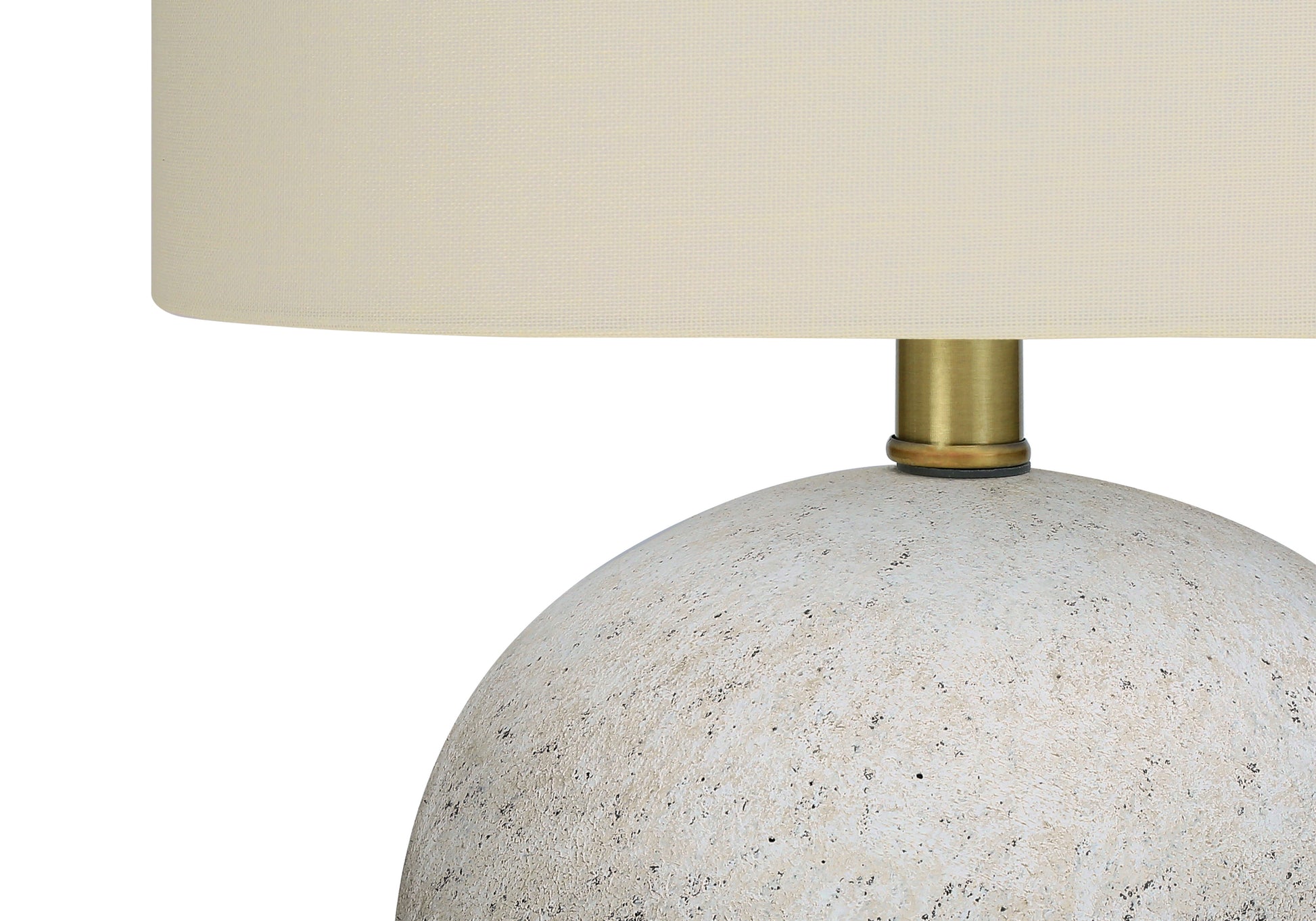 20"H Sphere Table Lamp Grey Concrete Base Ivory Shade-Lighting-DECOROLALA