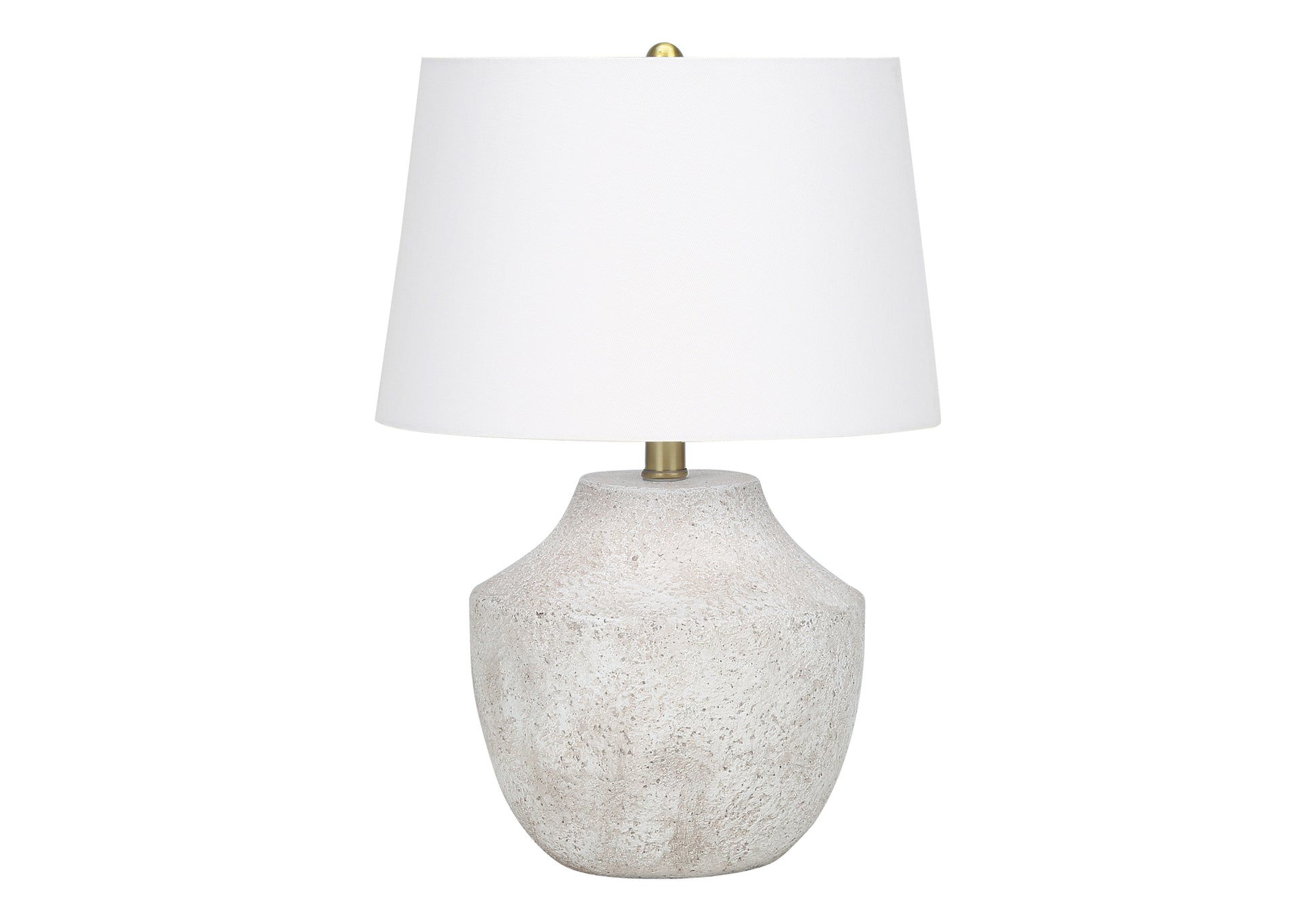 20"H Table Lamp Cream Concrete Base Ivory Shade-Lighting-DECOROLALA