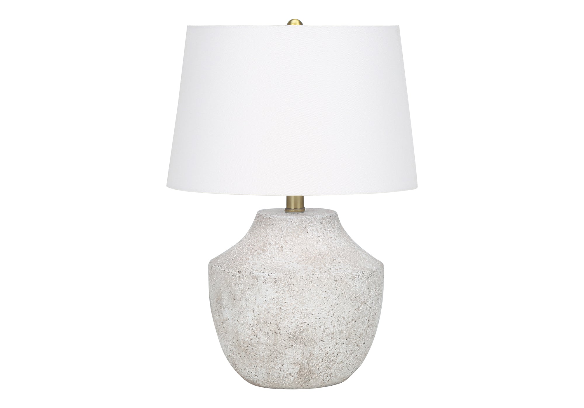 20"H Table Lamp Cream Concrete Base Ivory Shade-Lighting-DECOROLALA