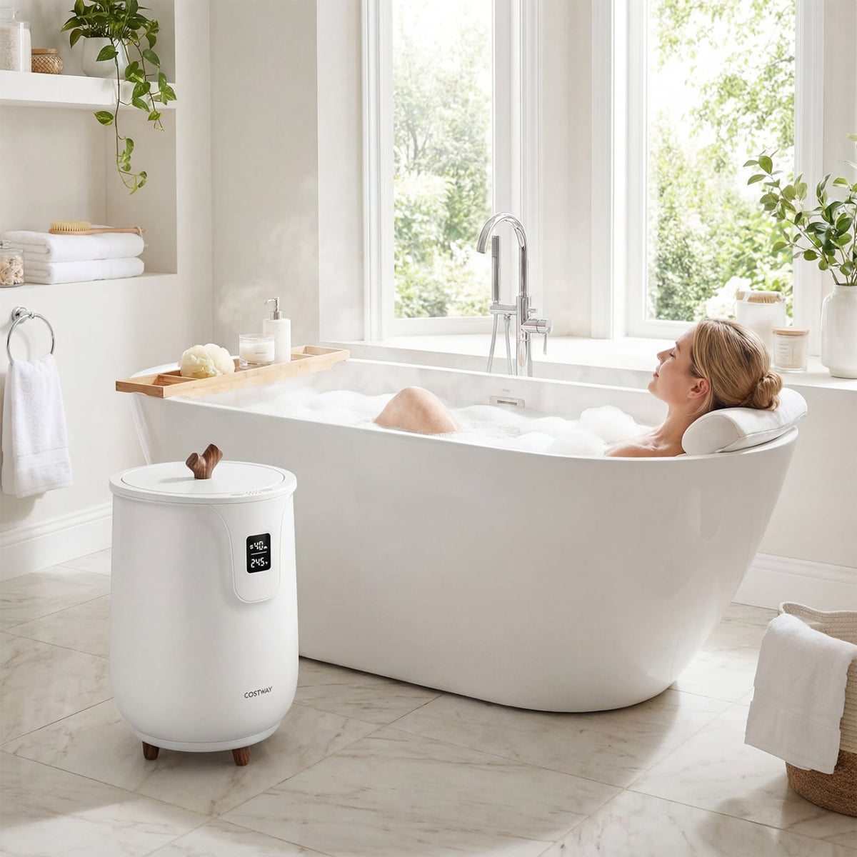 20L Blanket and Towel Warmer Bucket - 3 Heat Levels White-Dryers-DECOROLALA