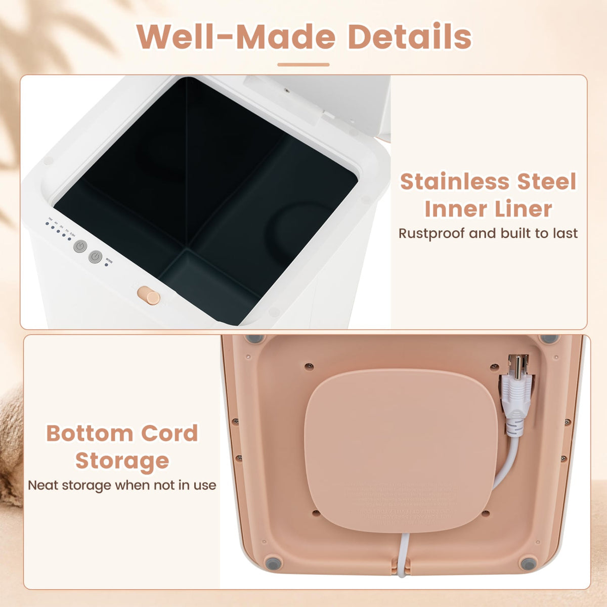 20L Bucket Towel Warmer - White 450W with 4 Timer Settings-Dryers-DECOROLALA