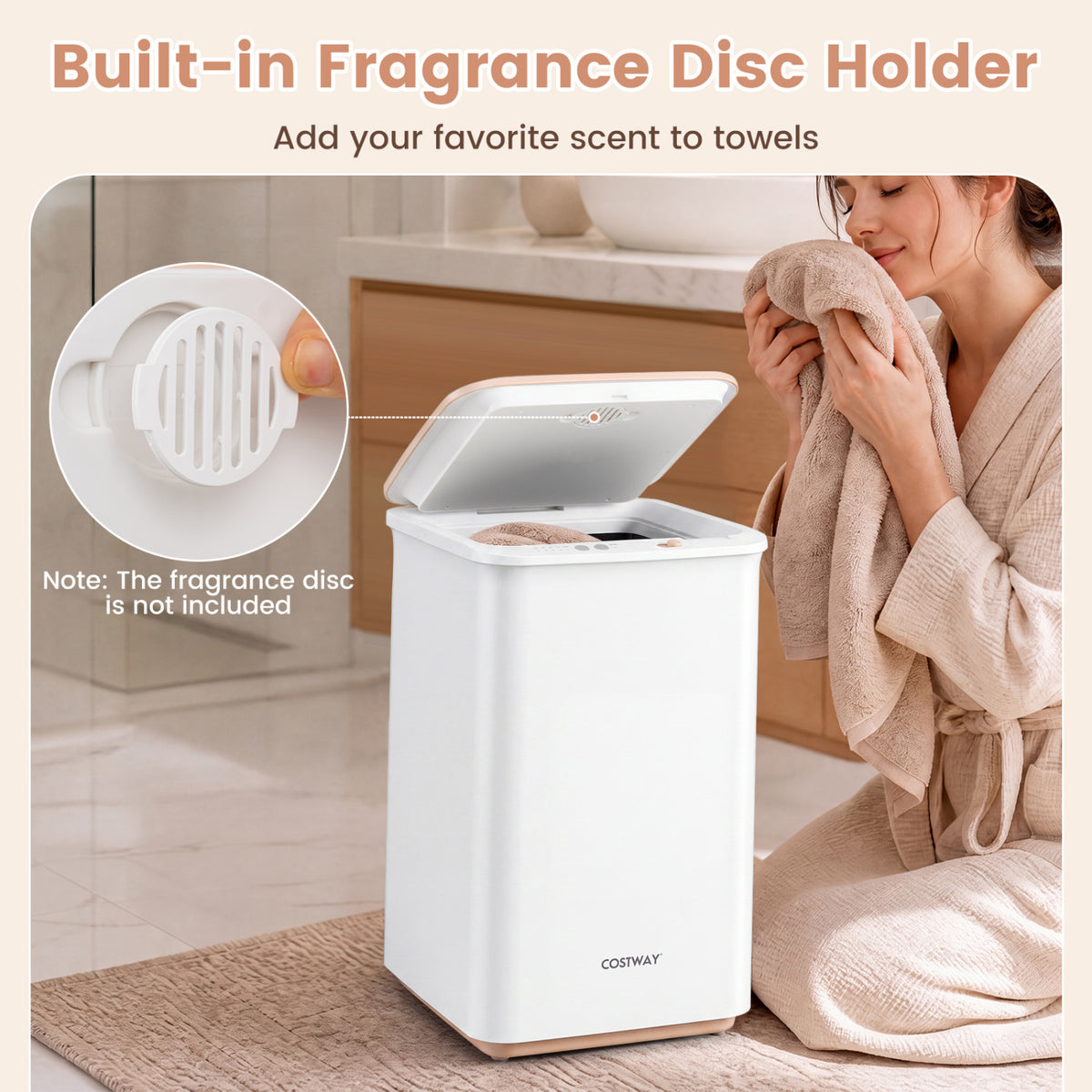 20L Bucket Towel Warmer - White 450W with 4 Timer Settings-Dryers-DECOROLALA