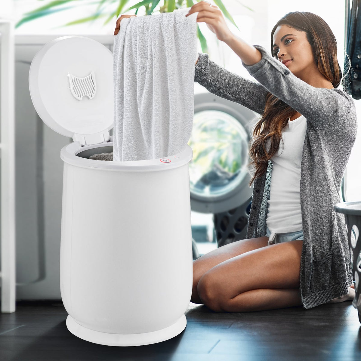 20L Bucket Towel Warmer - White Portable Spa Heater 450W-Dryers-DECOROLALA