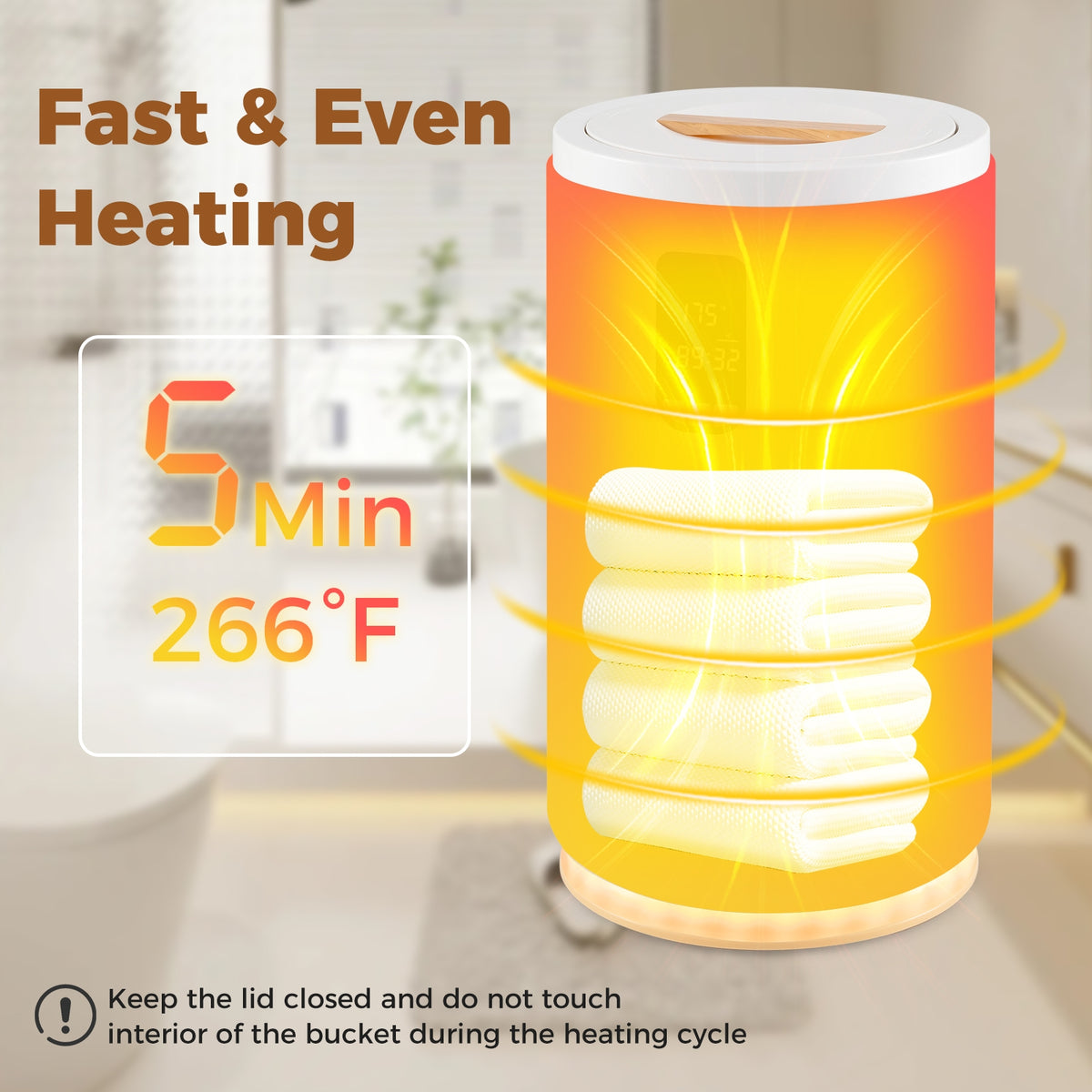20L Hot Towel Warmer Bucket with LCD Display and Timer - White-Dryers-DECOROLALA