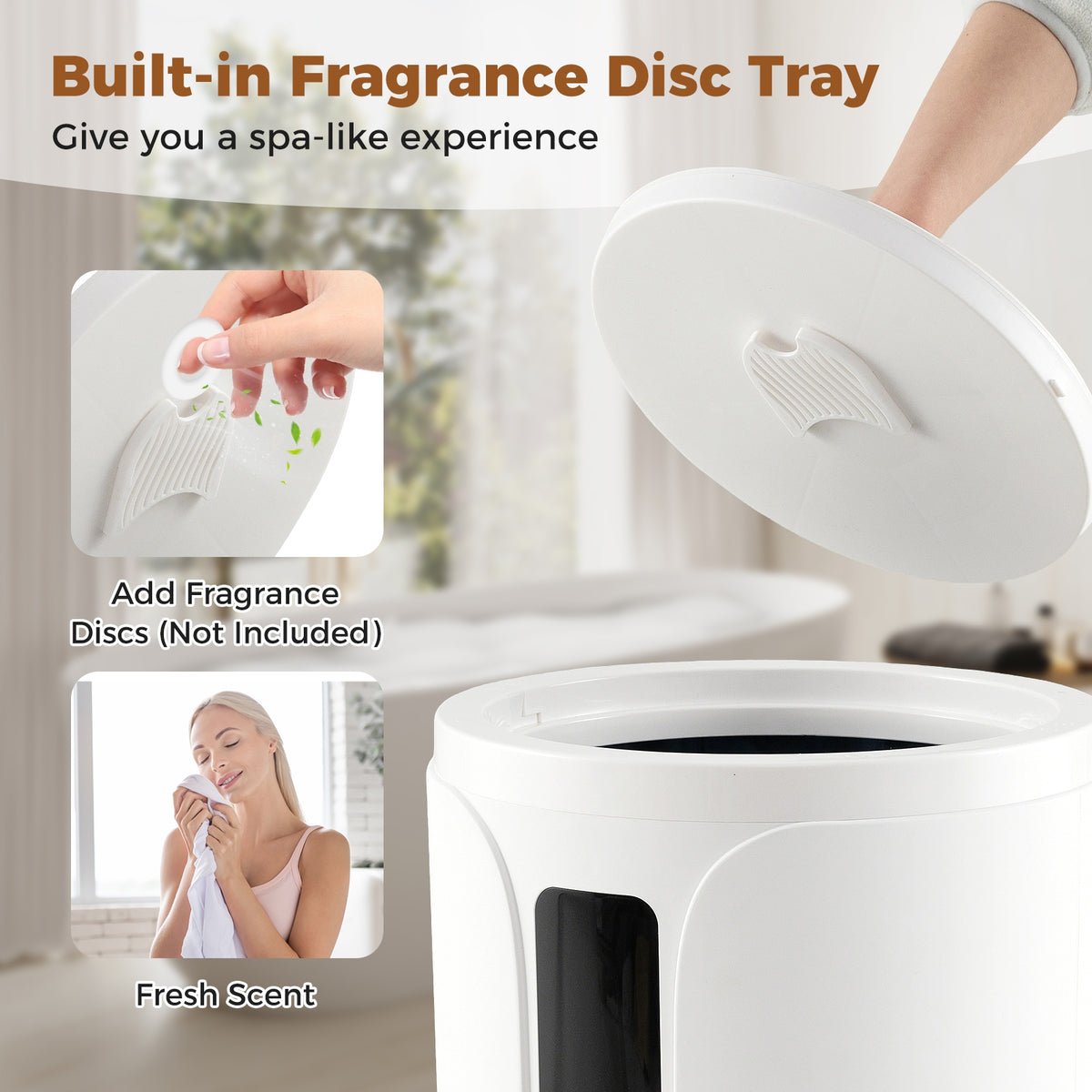 20L Hot Towel Warmer Bucket with LCD Display and Timer - White-Dryers-DECOROLALA