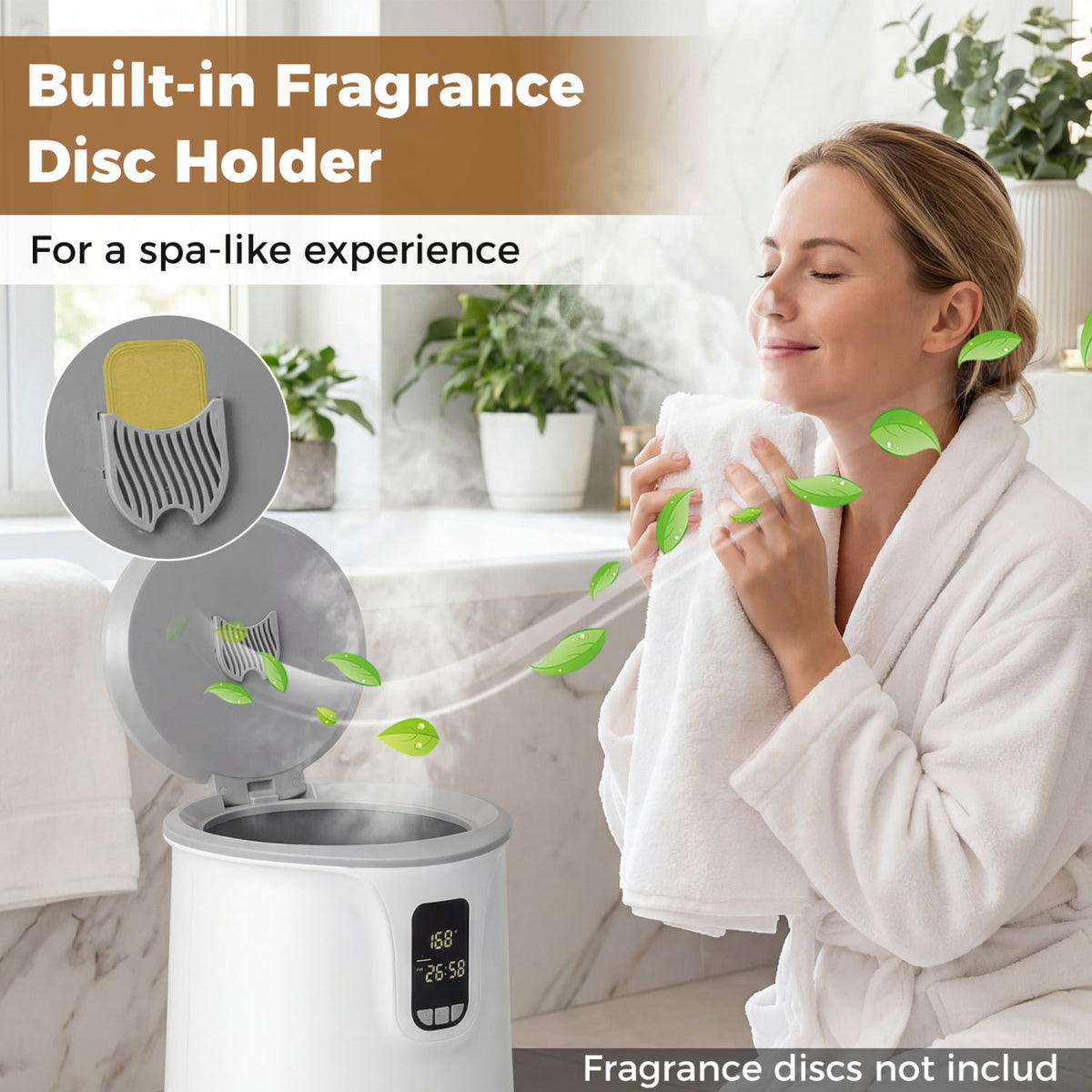20L Large Blanket and Towel Warmer Bucket - White & Gray-Dryers-DECOROLALA