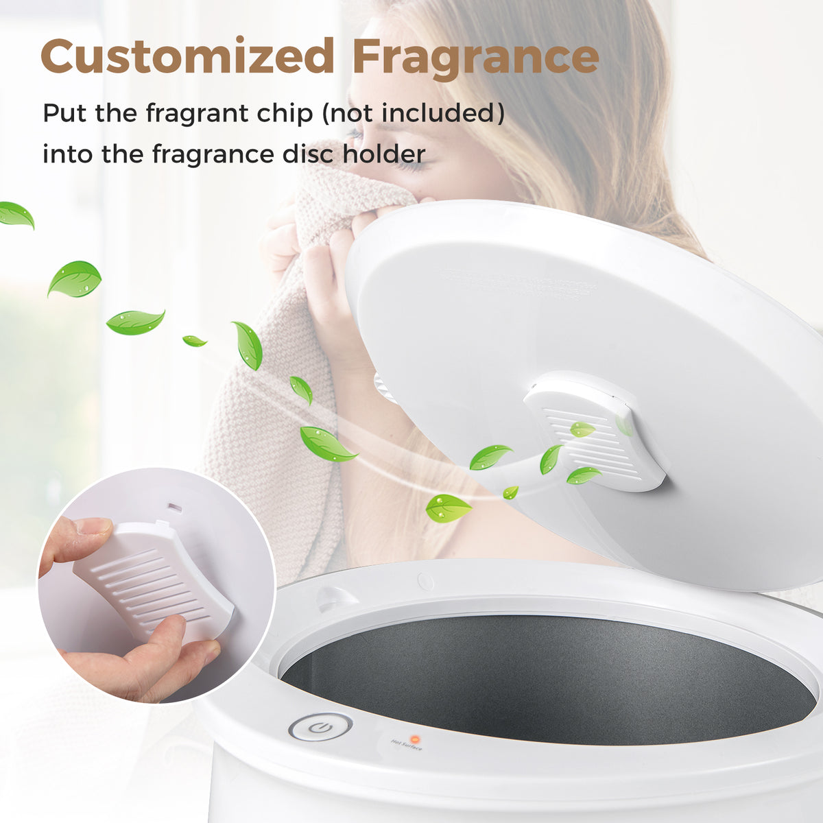 20L Heated Towel Warmer Bucket with LED Display - White-Dryers-DECOROLALA