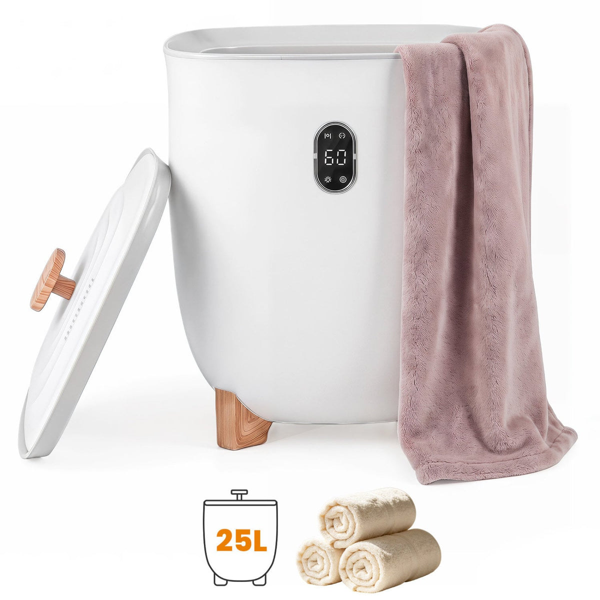 20L Towel Warmer Bucket and Dryer - White PTC Air Heater-Dryers-DECOROLALA