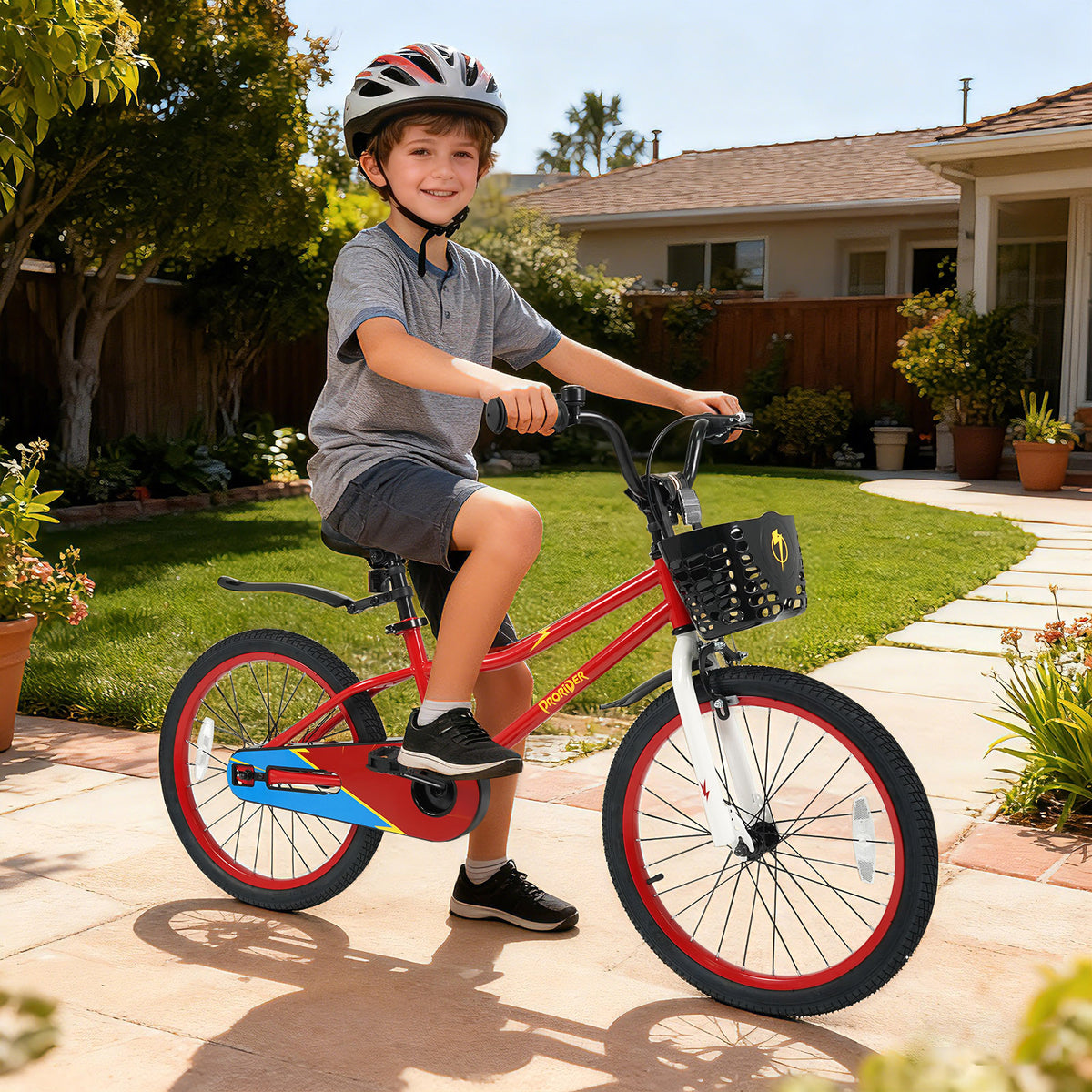 Vélo réglable pour enfants avec béquille et panier de rangement, à partir de 8 ans