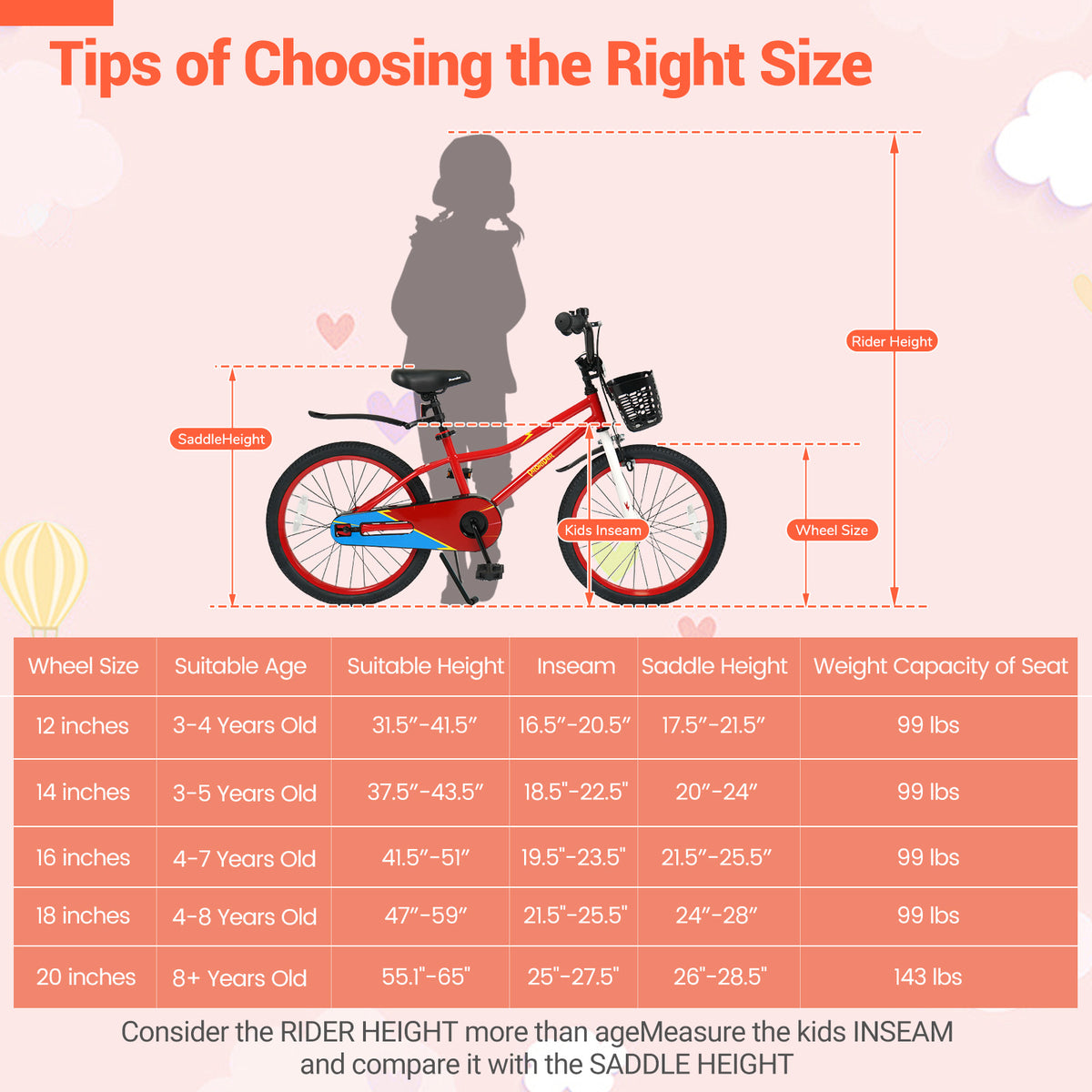 Vélo réglable pour enfants avec béquille et panier de rangement, à partir de 8 ans