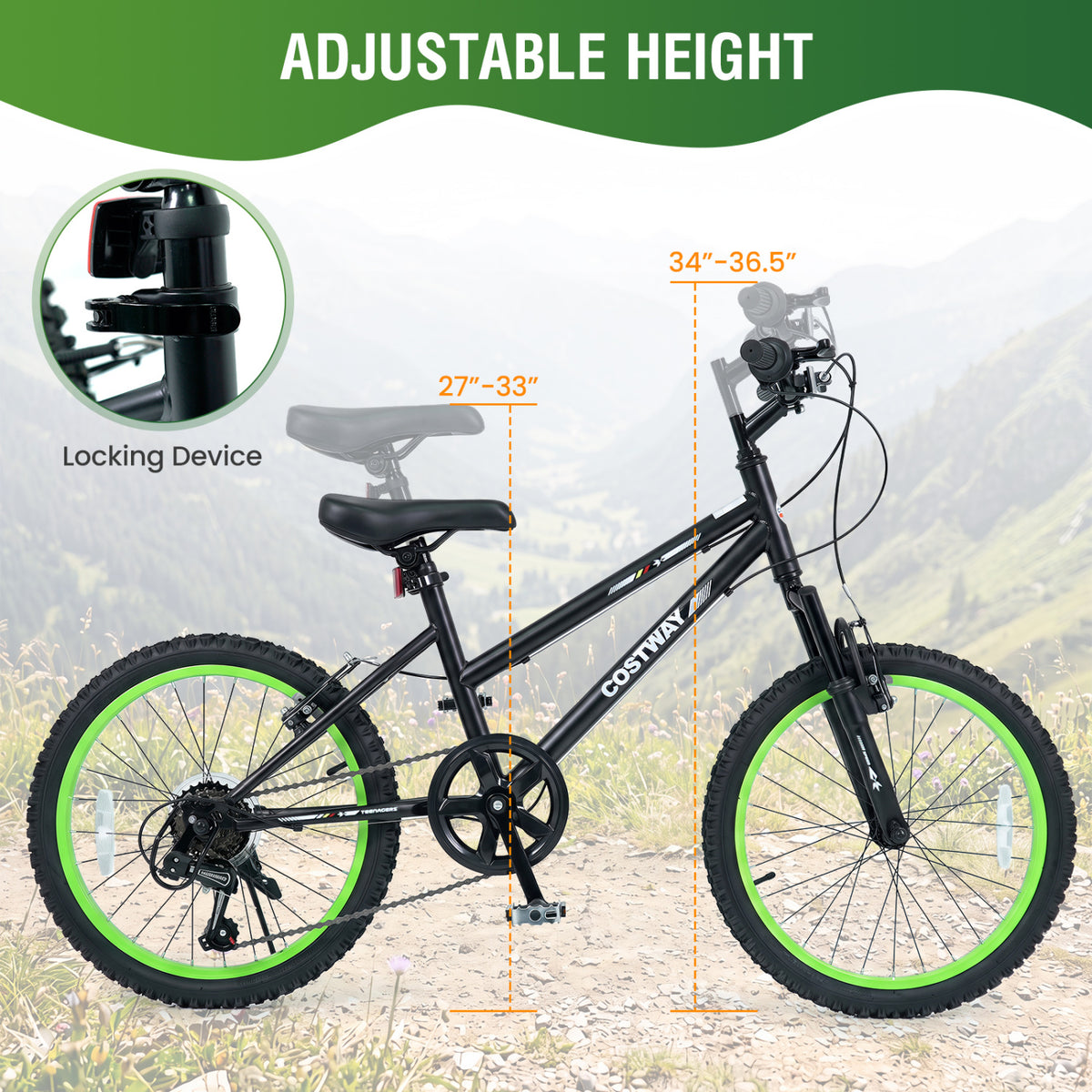 Kids Mountain Bike with Adjustable Seat