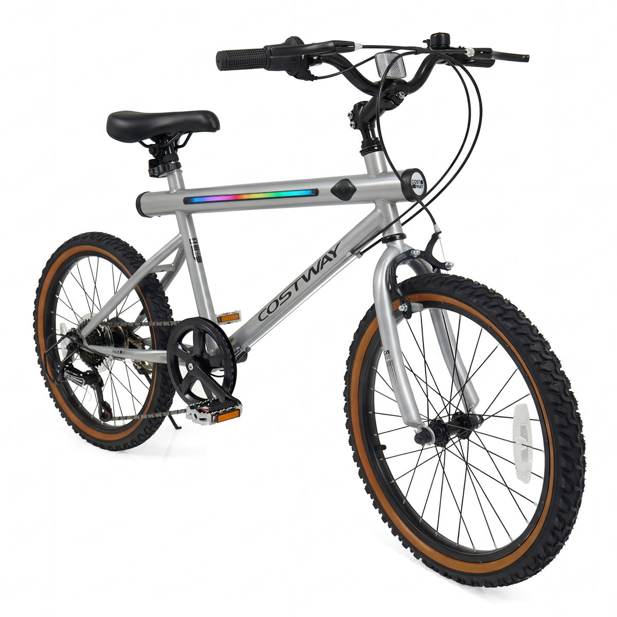 LED-lit Cycling Bike with 2 Speakers and Ambient Lights for Men and Women
