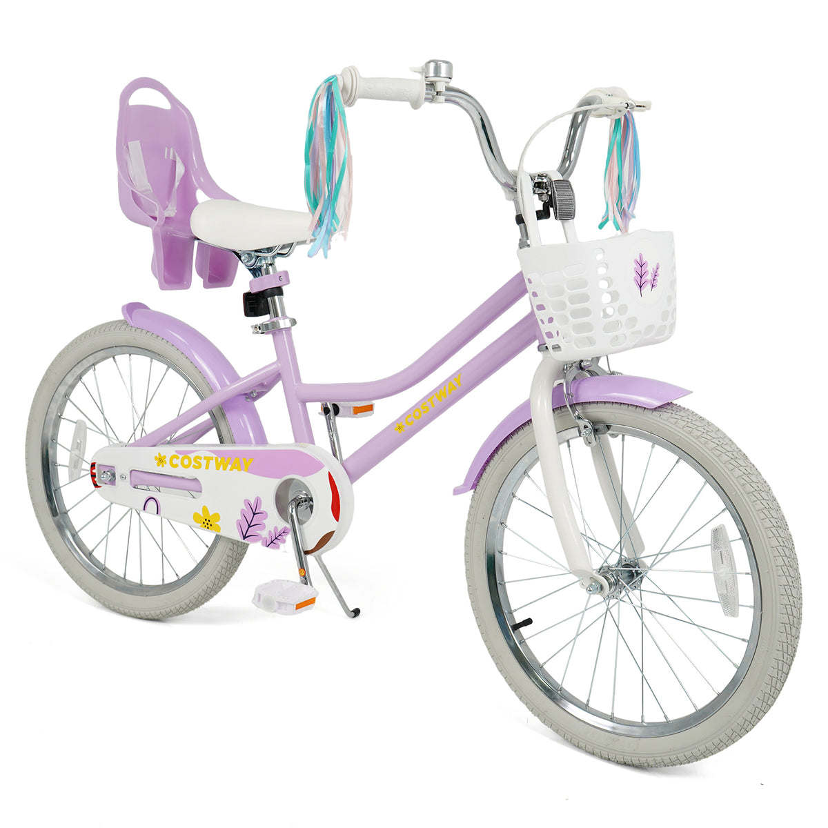 Girls Bike 16-inch Kids Bicycle with Doll Seat and Training Wheels