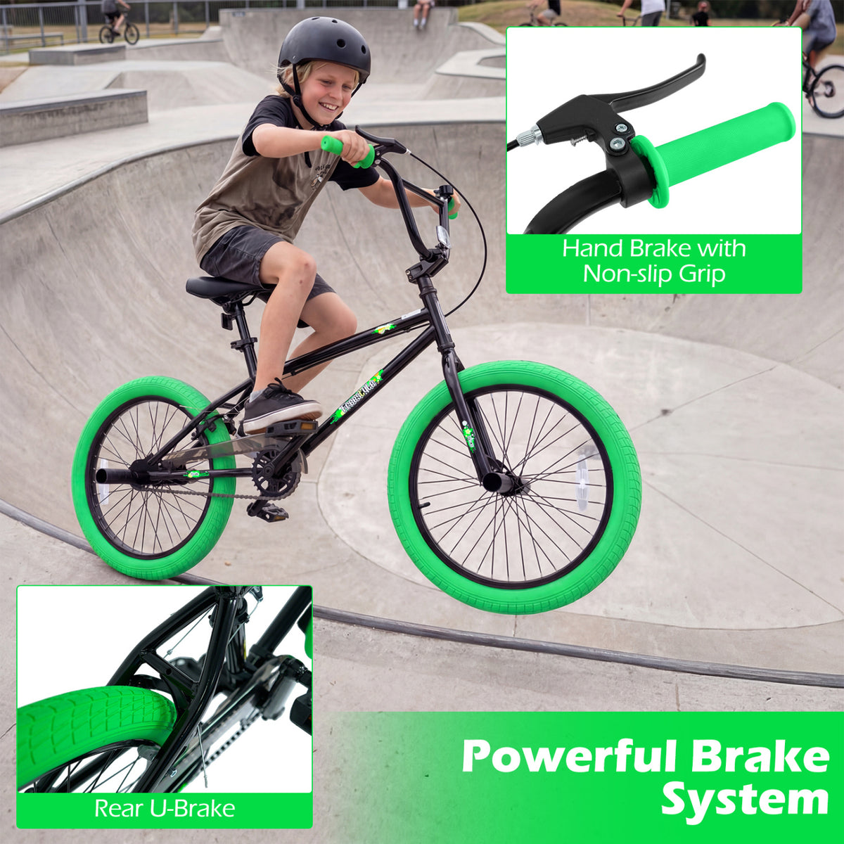 20" Trick Bicycle with 270 Degree Steering and Adjustable Seat for Kids and Teens