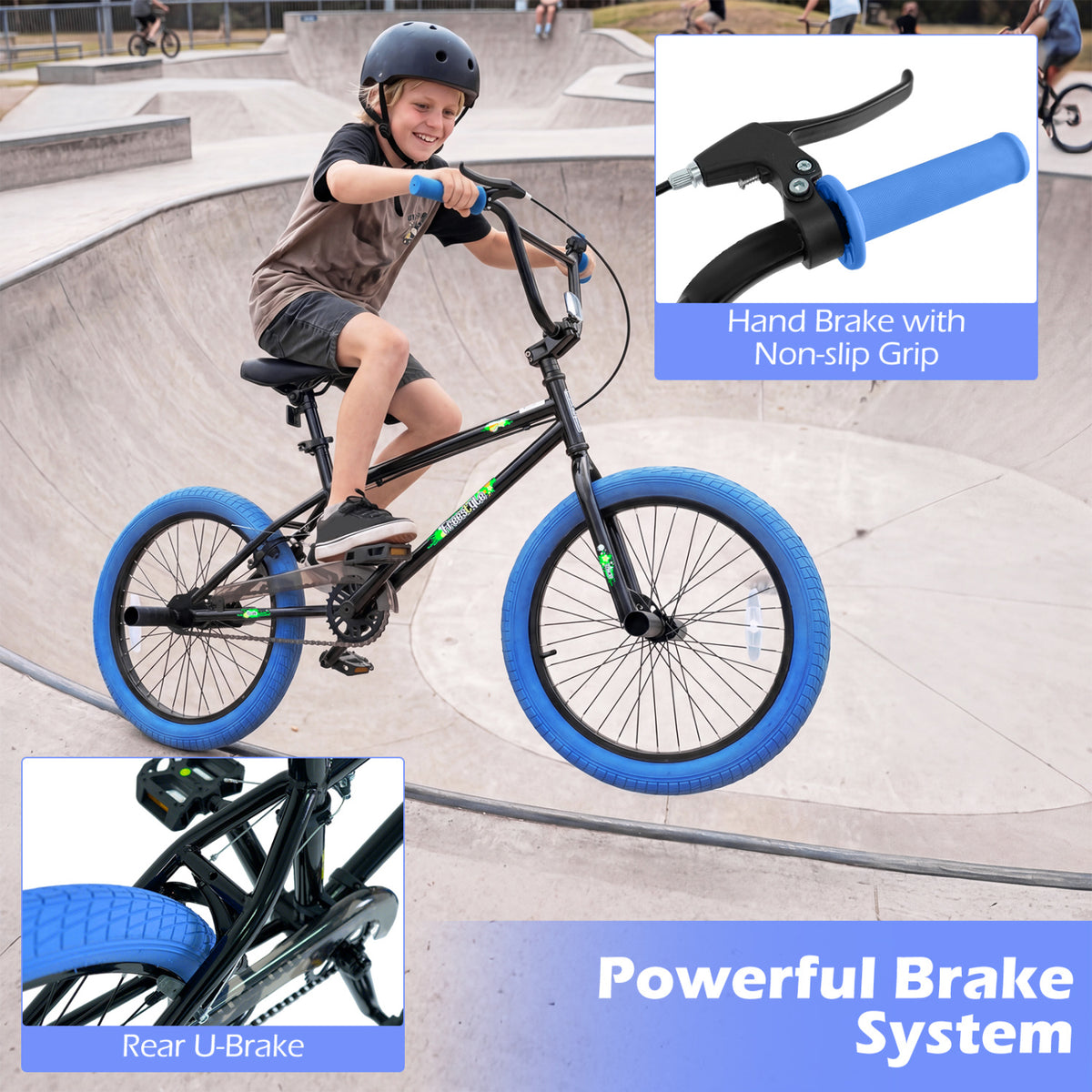20" Trick Bicycle with 270 Degree Steering and Adjustable Seat for Kids and Teens