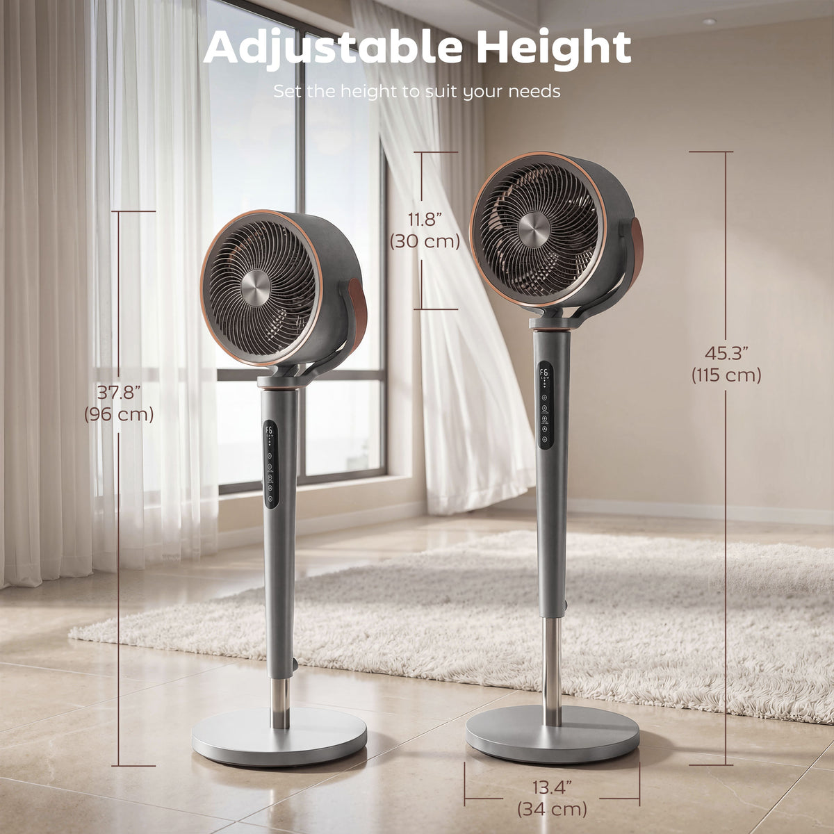 20dB Silent Standing Fan, Oscillating Fan with 12 Speeds, LED Light, WiFi & Remote Control, 12H Timer-Home Furnishings > Appliances > Fans > Stand Fans-DECOROLALA